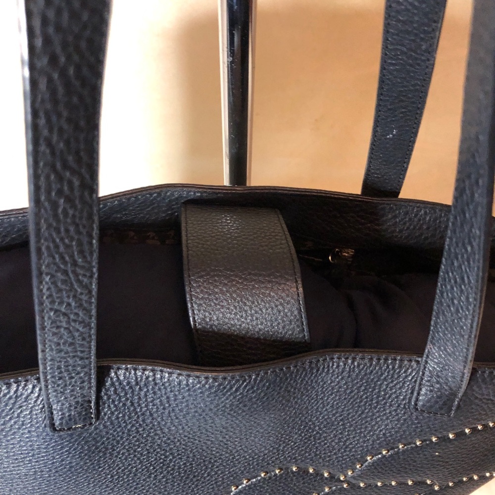 Karl Lagerfeld Black Tote with Studded Floral Design - Picture 8 of 14